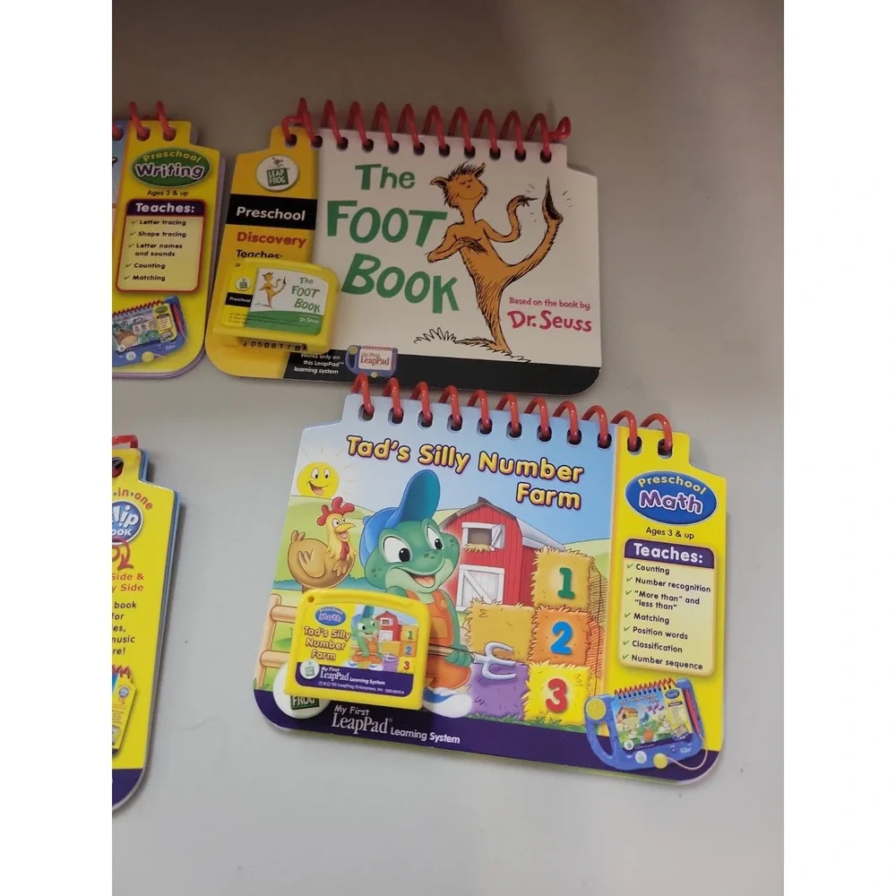 6pc LeapFrog My First LeapPad Flip Books & Cartridges for Preschool Learning lot